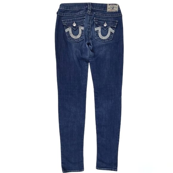 True religion Skinny Jeans Low Rise Flap Pocket Denim Medium Wash, Size 27 - Picture 7 of 16